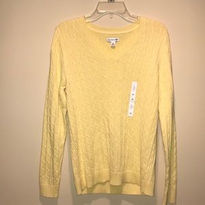 Croft & Barrow Cable Knit V-Neck Sweater - M